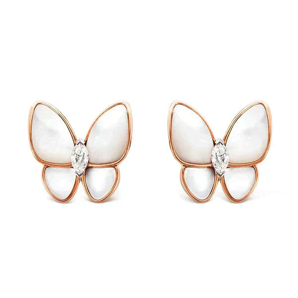 [Kismet Jewels ]BUTTERFLY MOP DIAMOND EARRINGS