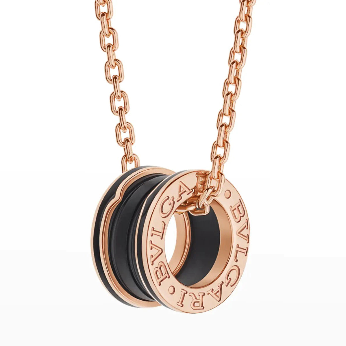 [Kismet Jewels ]ZERO 1 BLACK CERAMIC PINK GOLD NECKLACE