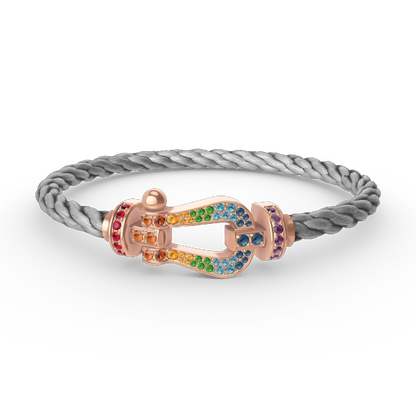 [Kismet Jewels ]FORCE LARGE HORSESHOE  COLORED DIAMOND BRACELET ROSE GOLD
