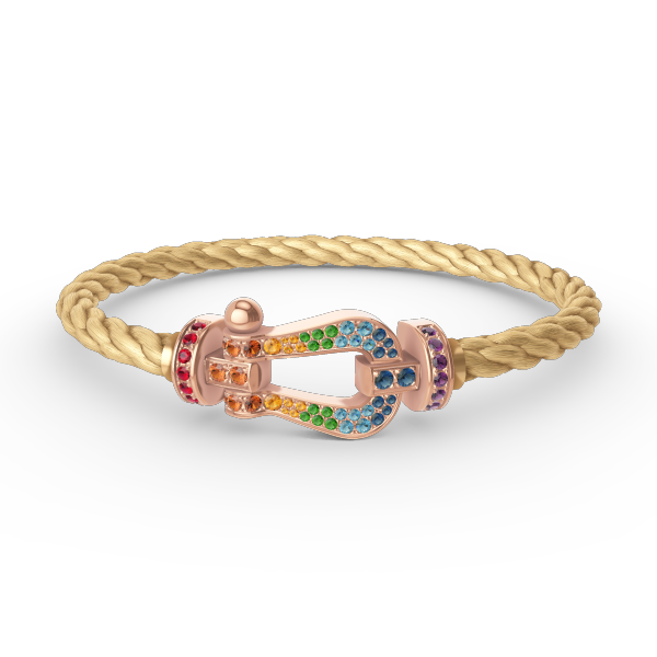 [Kismet Jewels ]FORCE LARGE HORSESHOE  COLORED DIAMOND BRACELET ROSE GOLD