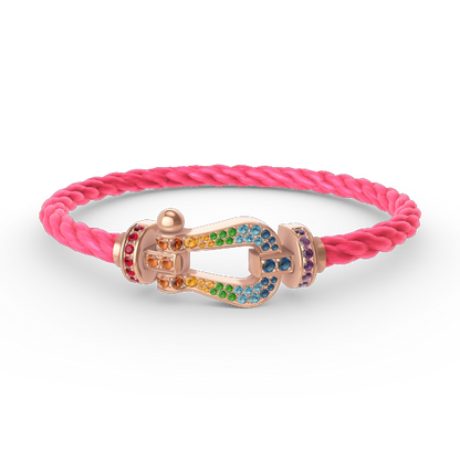 [Kismet Jewels ]FORCE LARGE HORSESHOE  COLORED DIAMOND BRACELET ROSE GOLD