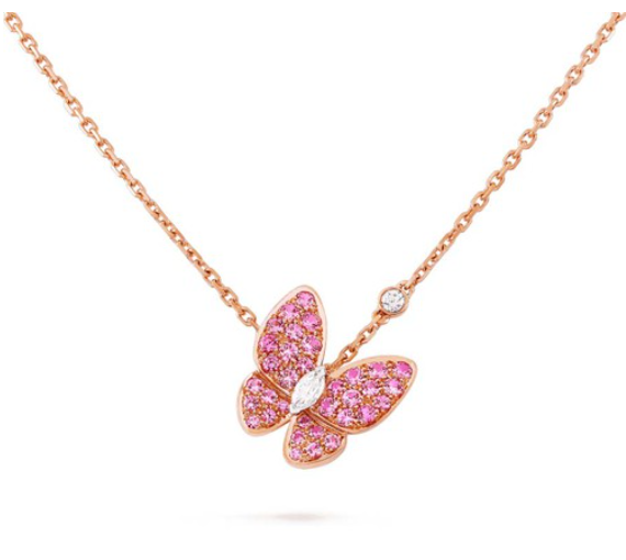 [Kismet Jewels ]BUTTERFLY RED DIAMOND ROSE GOLD NECKLACE