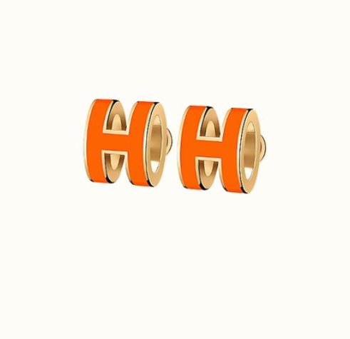 [Kismet Jewels ]MINI POP H EARRINGS ORANGE