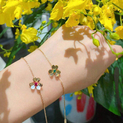 [Kismet Jewels ]FRIVOLE GOLD FLOWER PINK MALACHITE BRACELET
