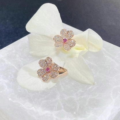 [Kismet Jewels ]FRIVOLE PINK GOLD FLOWER DIAMOND EARRINGS