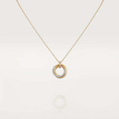 [Kismet Jewels ]TRINITY NECKLACE SILVER GOLD PINK GOLD DIAMONDS