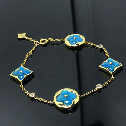 [Kismet Jewels ]STAR AND SUN 4 MOTIF BLUE BRACELET
