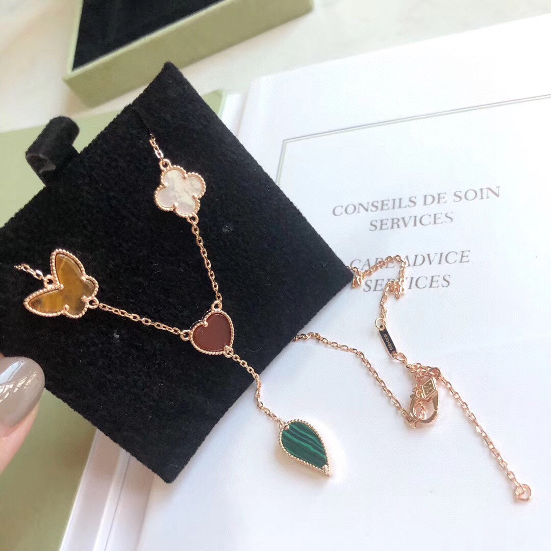 [Kismet Jewels ]LUCKY SPRING 4 MOTIFS ROSE GOLD NECKLACE