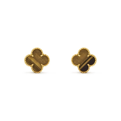 [Kismet Jewels ]CLOVER MEDIUM 1 MOTIFS TIGER EYE EARRINGS