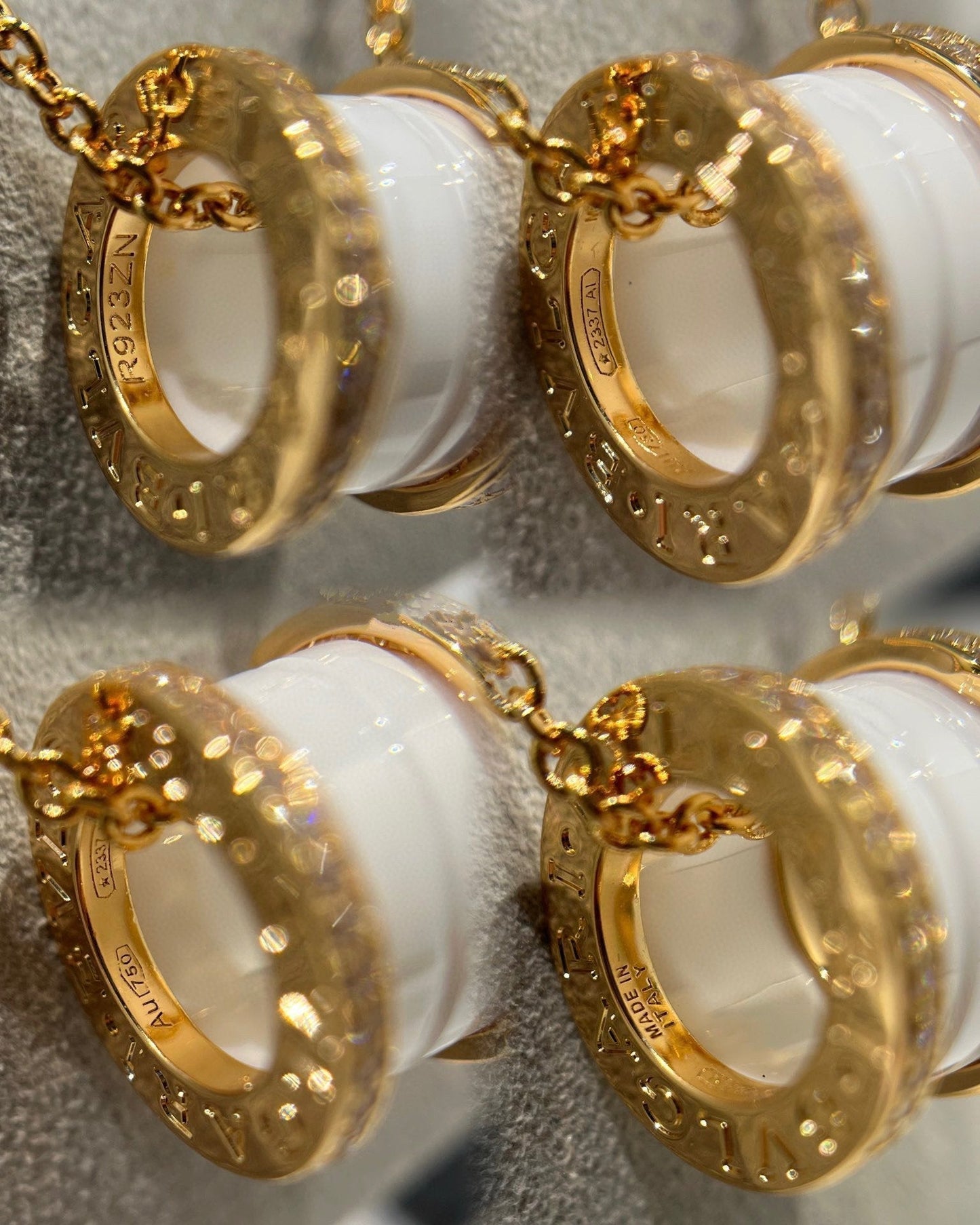 [Kismet Jewels ]ZERO 1 WHITE CERAMIC DIAMOND PINK GOLD NECKLACE